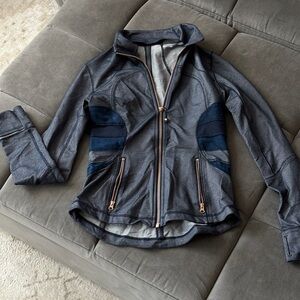LuluLemon denim zip up activewear jacket size 6